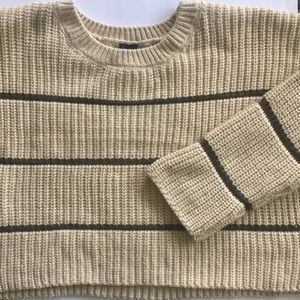 Striped chunky knit cropped sweater